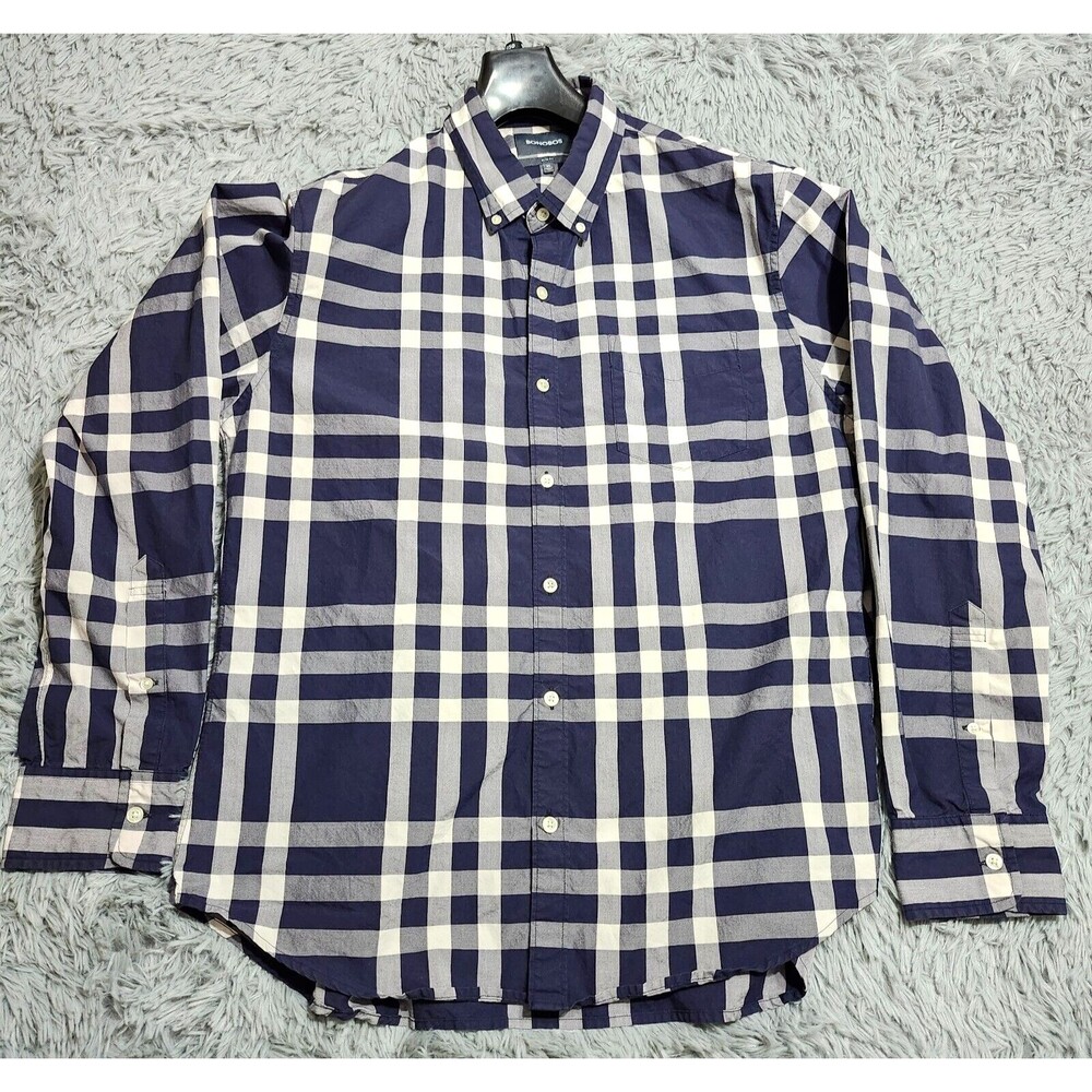 Bonobos Shirt Mens Size XL Button Up Slim Fit Long Sleeve Blue White Check